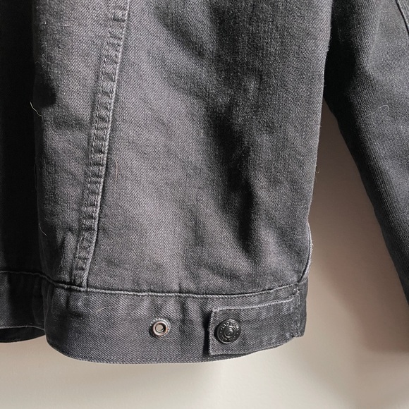 Gap Denim Jean Jacket Black Warm Mens Size Medium - Picture 6 of 11